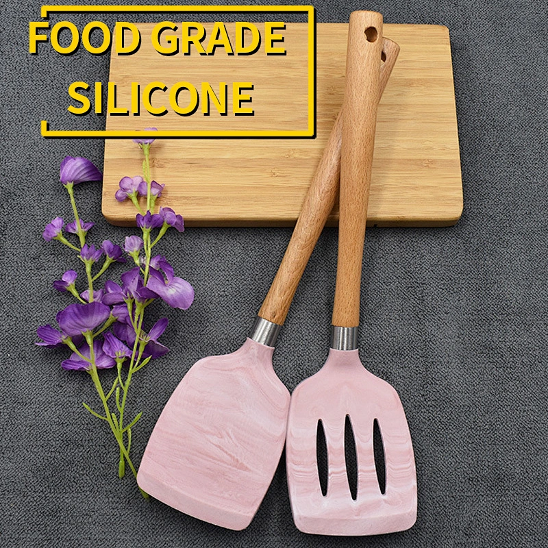 non-stick silicone leakage shovel kitchen utensil slotted turner kitchen accessories Cooking Turner Silicone Spatula